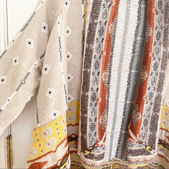 Freeway Mixed Print Southwestern Flyaway Cardigan Small - Picture 4 of 7